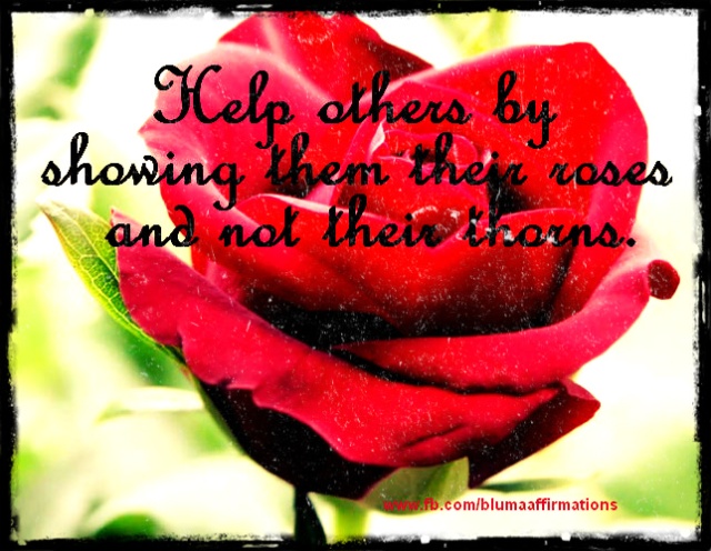 Show them their Roses and not their Thorns!